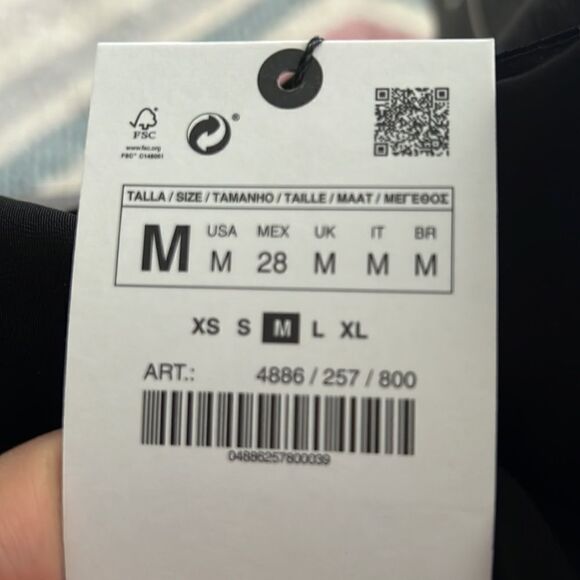 ZARA | Black | DRAPED BODYSUIT WITH STRAPS - Picture 11 of 12